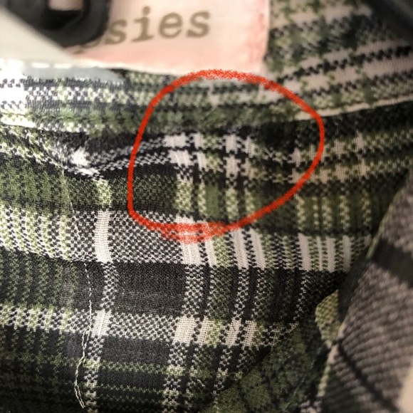 Band of Gypsies Green Sheer Plaid Long Sleeves Button Down Shirt Blouse … - Picture 7 of 7